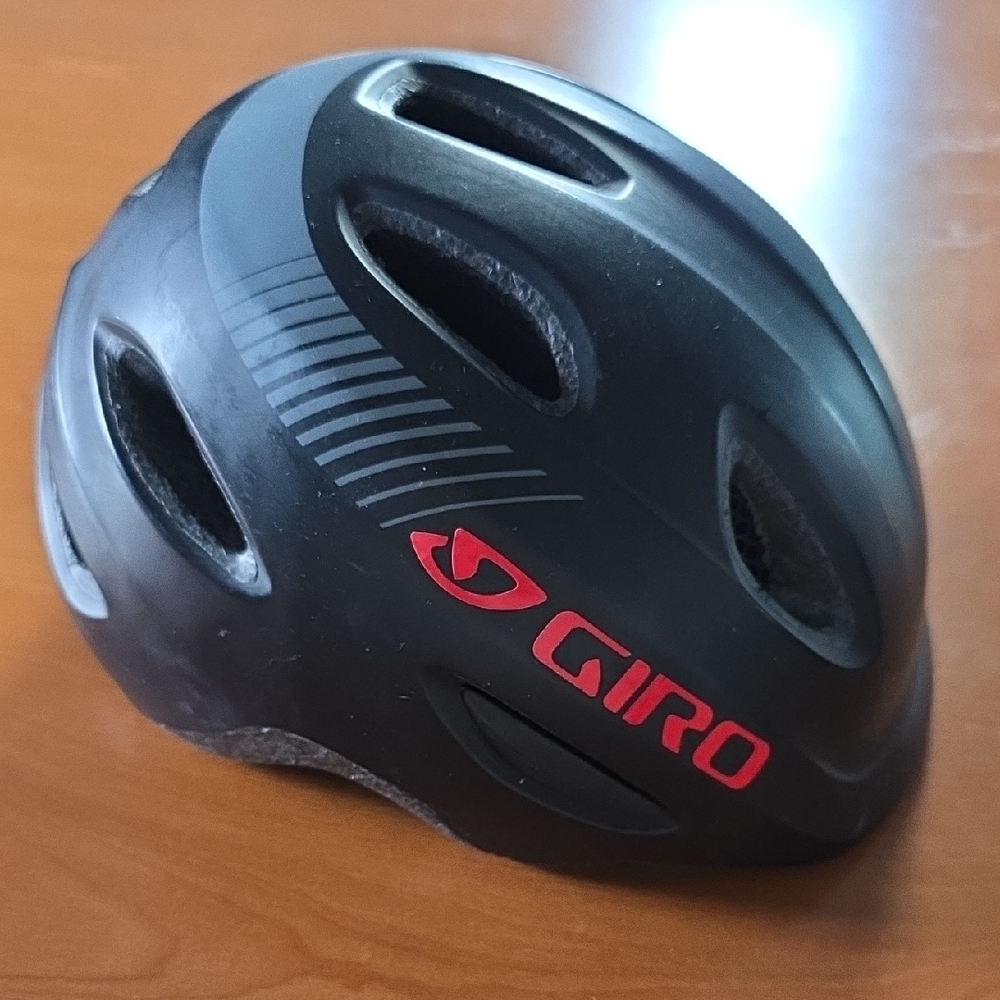 Giro Kids Matte Black Helmet with Red Logo